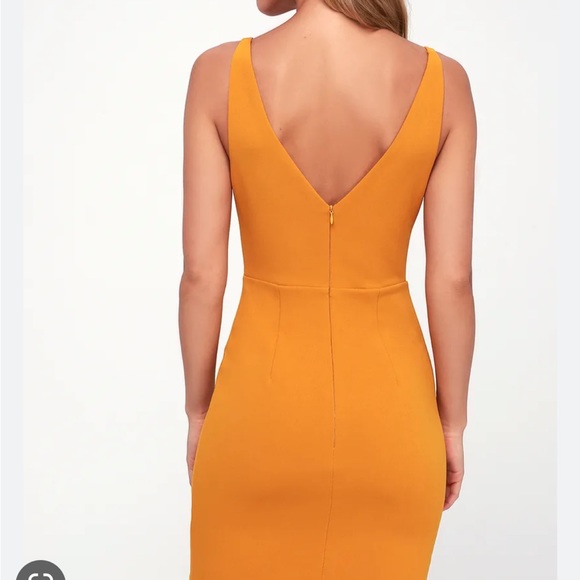 Lulus | Dresses | Embrace The Night Mustard Yellow Bodycon Mini Dress ...
